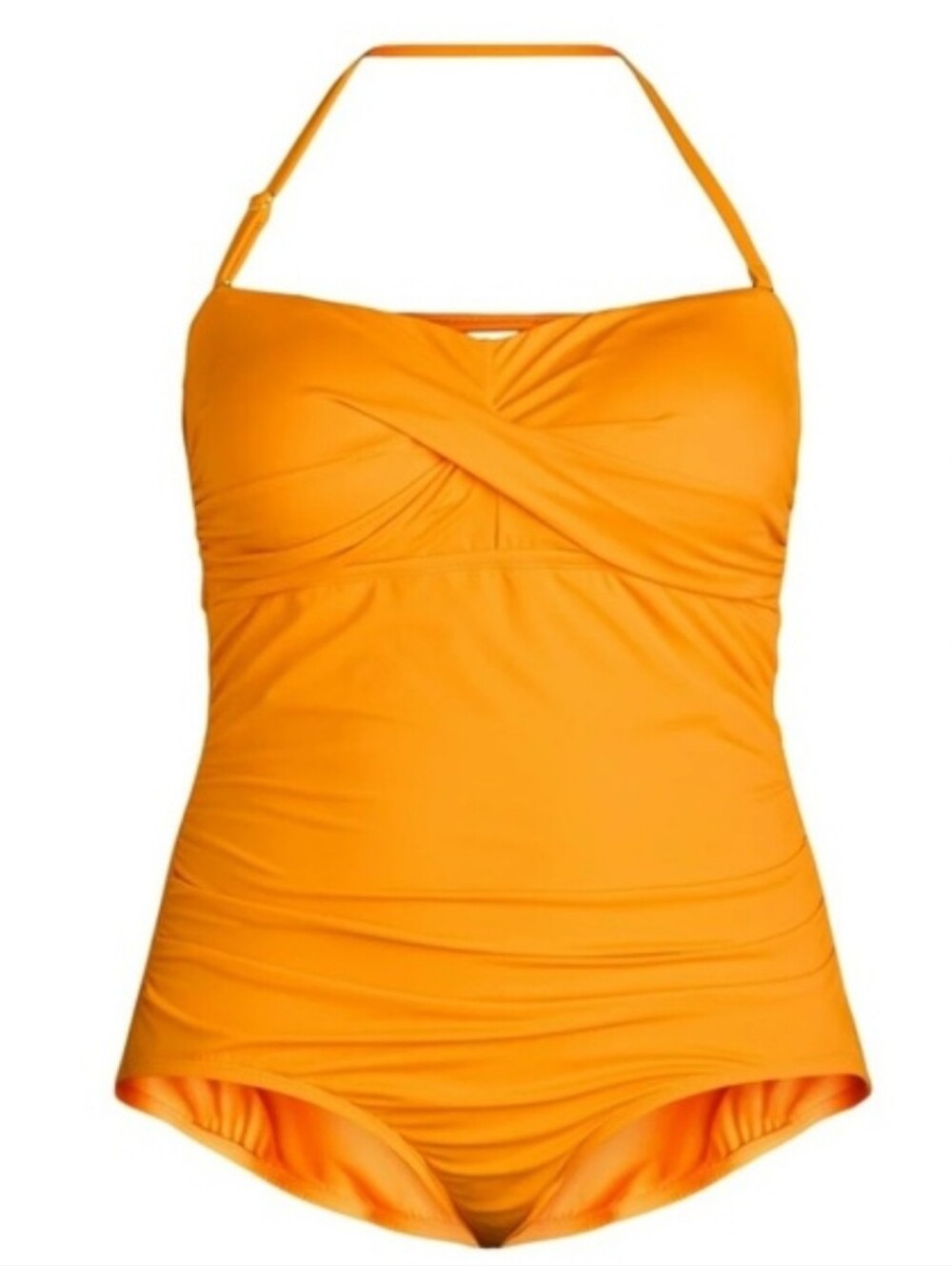 Time and Tru Bandeau One-Piece Swimsuit with Strap, M (8-10), Orange